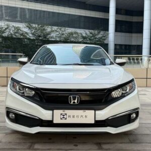 White Honda Civic front view