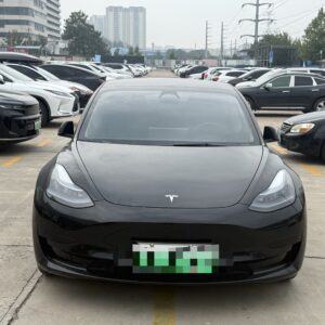 Black Tesla Model 3 front view